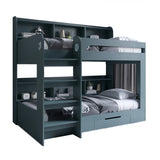 Детская двухъярусная кровать LION Майнкрафт 90х190 см с ящиком Гранит серый (LION-041534)