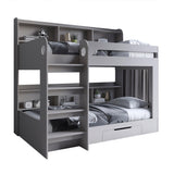 Детская двухъярусная кровать LION Майнкрафт 90х190 см с ящиком Кашемир (LION-041540)