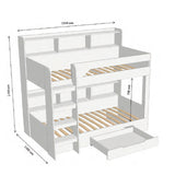 Детская двухъярусная кровать LION Майнкрафт 90х190 см с ящиком Гранит серый (LION-041534)