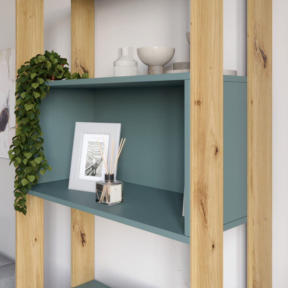 Модуль-6 стеллаж полки без фасадов LION Нобу Бетон Style (LION-042219)