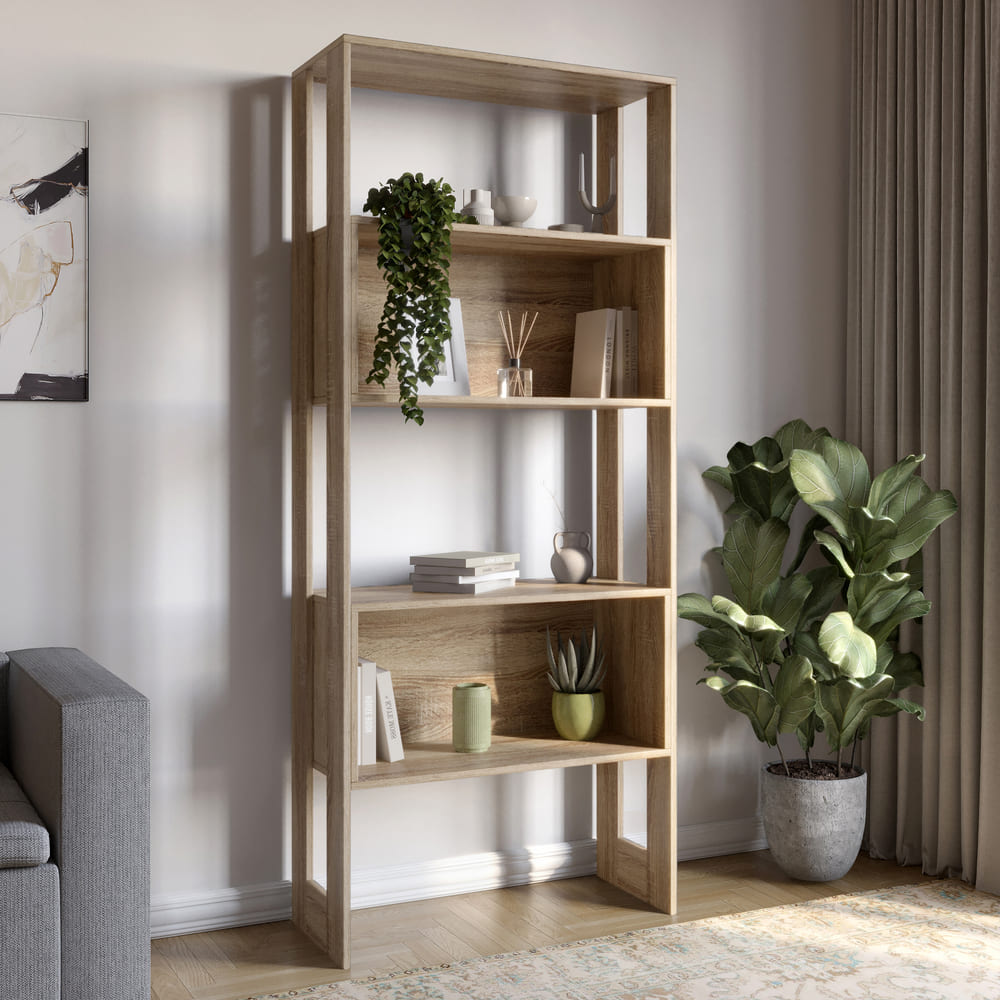 Модуль-6 стеллаж полки без фасадов LION Нобу Дуб Сонома трюфель (LION-042225)