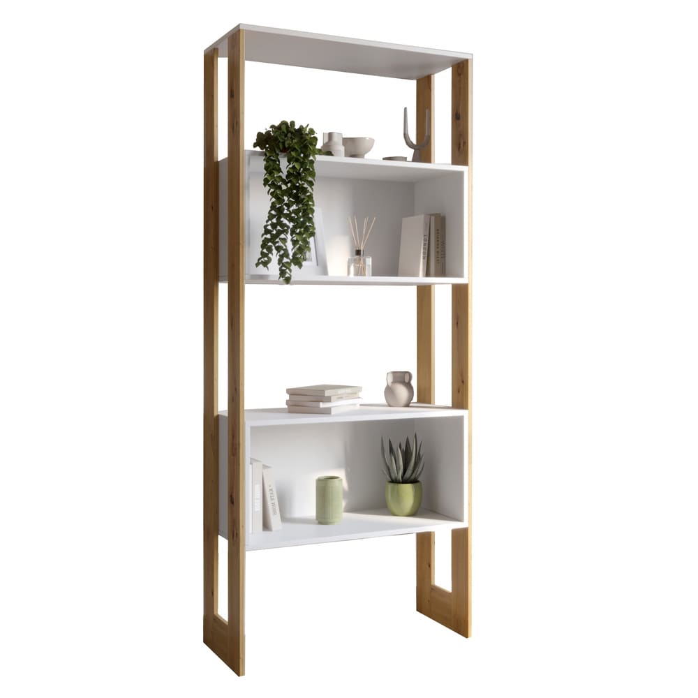 Модуль-6 стеллаж полки без фасадов LION Нобу Нимфея Альба/Дуб Артизан (LION-042234)