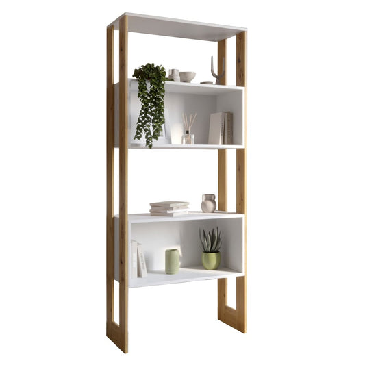 Модуль-6 стеллаж полки без фасадов LION Нобу Нимфея Альба/Дуб Артизан (LION-042234)