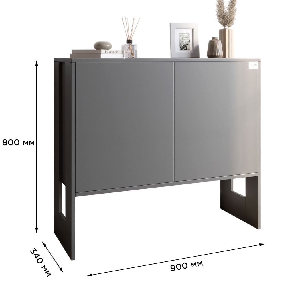Комод-1 2-х дверный LION Нобу 90х34х80 см Бетон темный (LION-042260)