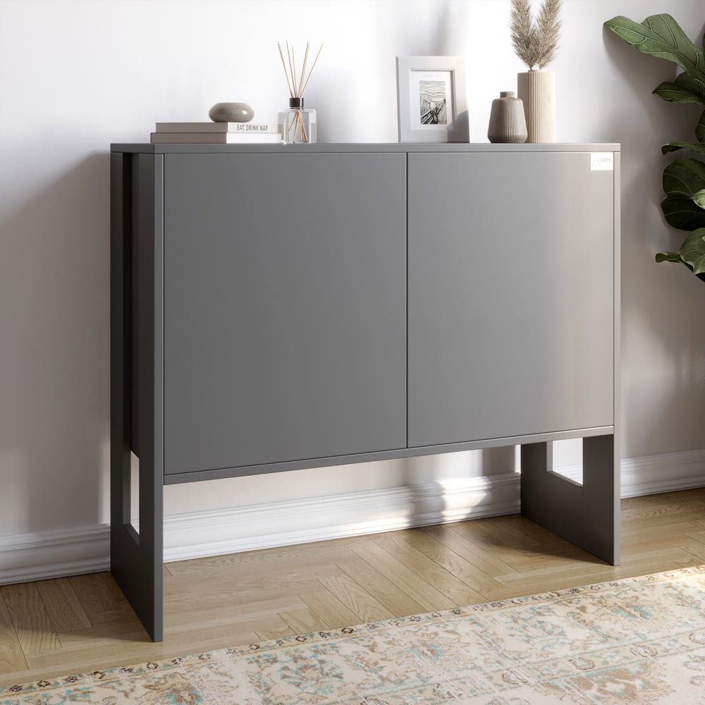 Комод-1 2-х дверный LION Нобу 90х34х80 см Антрацит (LION-042215)