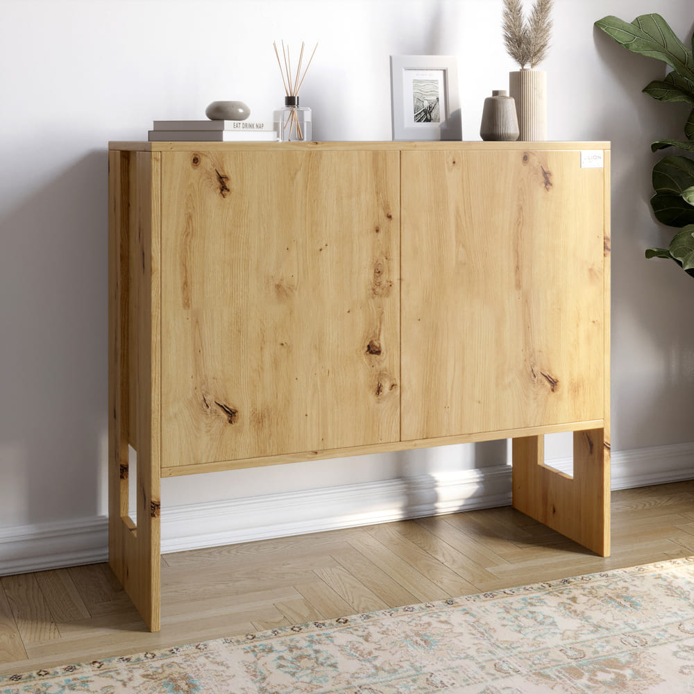 Комод-1 2-х дверный LION Нобу 90х34х80 см Дуб Артизан (LION-042262)
