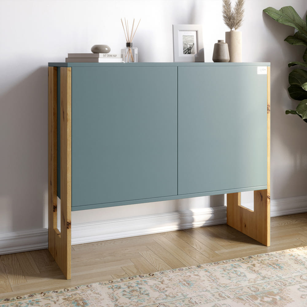 Комод-1 2-х дверный LION Нобу 90х34х80 см Гранит серый/Дуб Артизан (LION-042287)