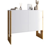 Комод-1 2-х дверный LION Нобу 90х34х80 см Нимфея Альба/Дуб Артизан (LION-042288) ТОП