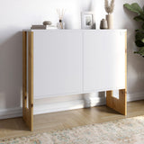 Комод-1 2-х дверный LION Нобу 90х34х80 см Нимфея Альба/Дуб Артизан (LION-042288) ТОП