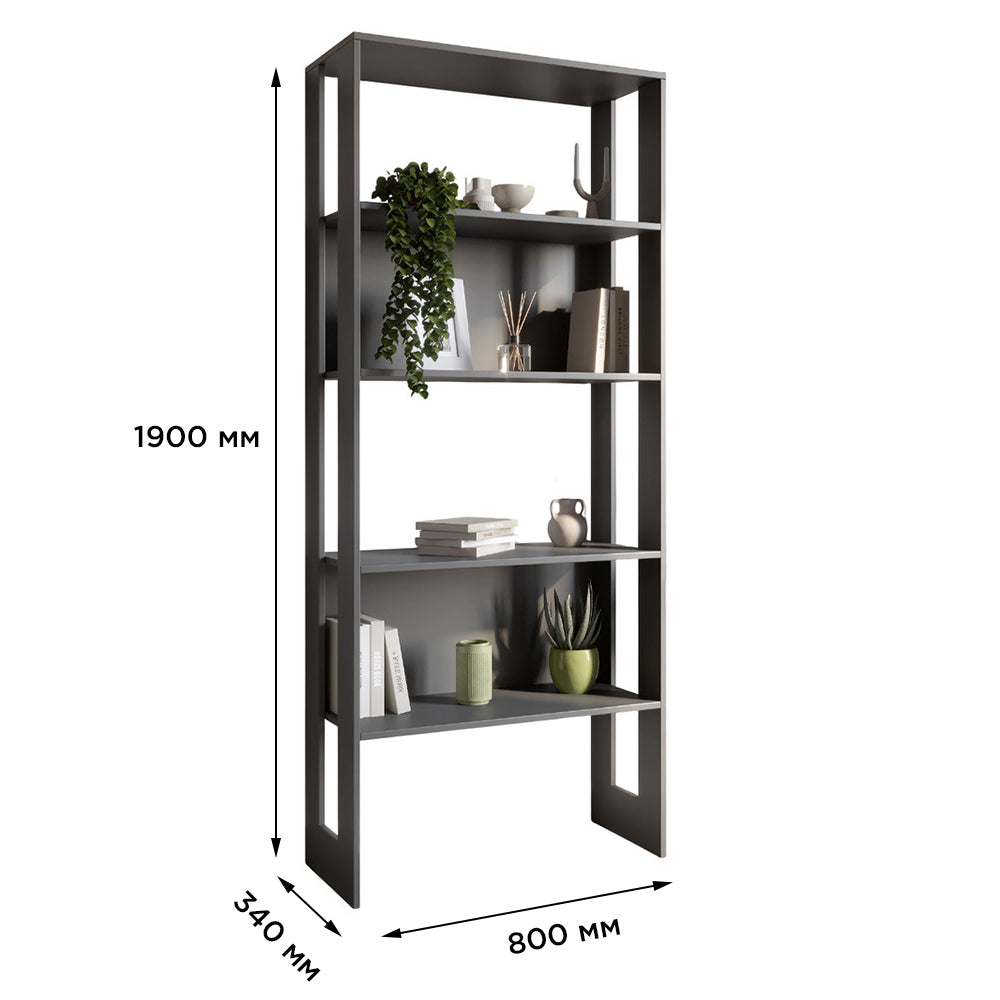 Модуль-1 стеллаж полки LION Нобу Нимфея Альба/Дуб Артизан (LION-042417)