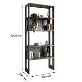 Модуль-1 стеллаж полки LION Нобу Бетон темный (LION-042386)