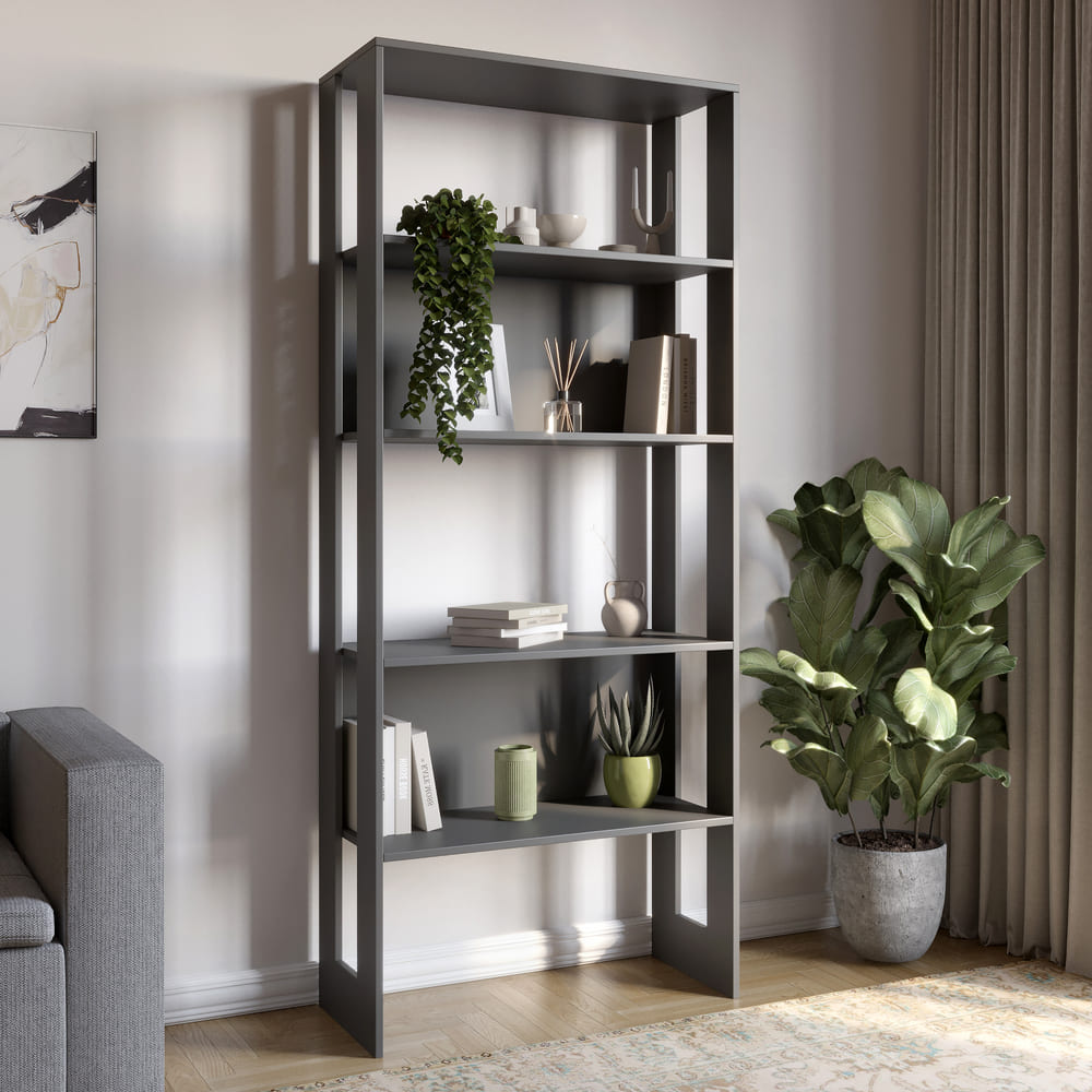 Модуль-1 стеллаж полки LION Нобу Антрацит (LION-042216)