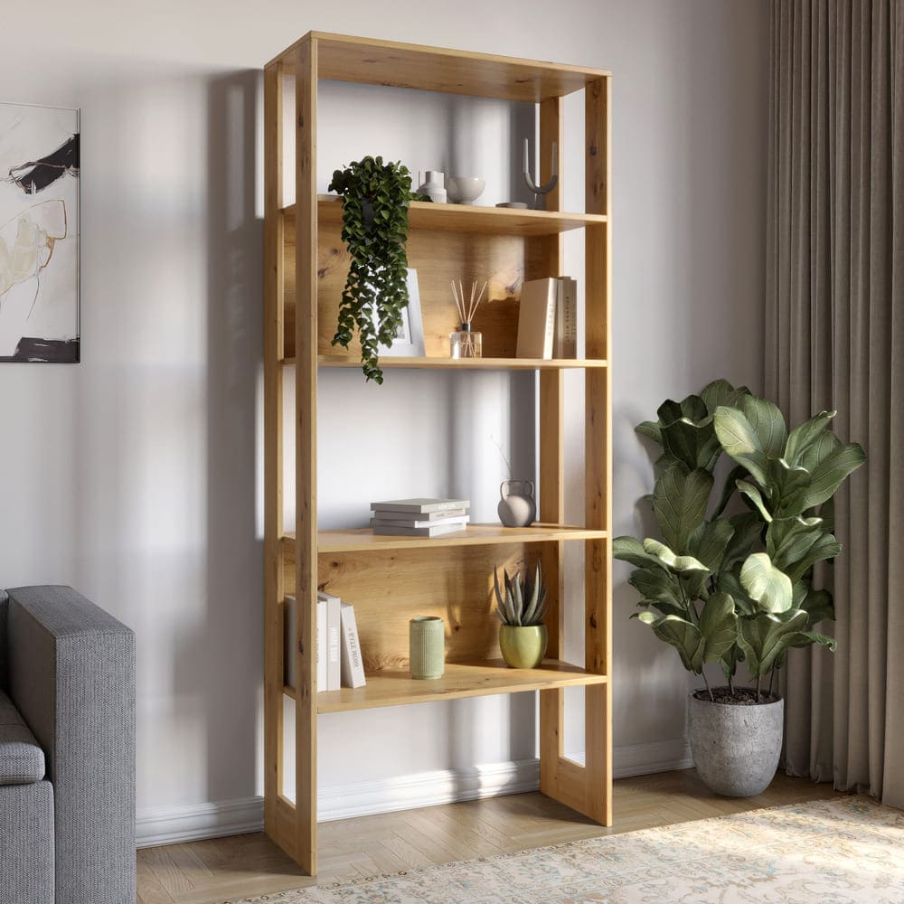 Модуль-1 стеллаж полки LION Нобу Дуб Артизан (LION-042388)