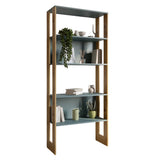 Модуль-1 стеллаж полки LION Нобу Гранит серый/Дуб Артизан (LION-042416)