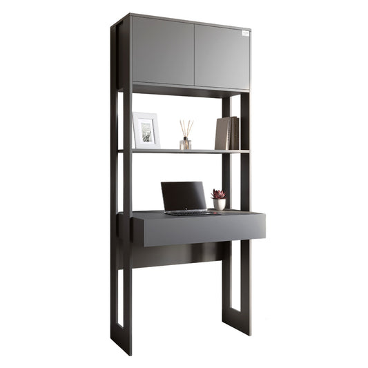 Модуль-2 стеллаж со столом и полками LION Нобу Антрацит (LION-042218)