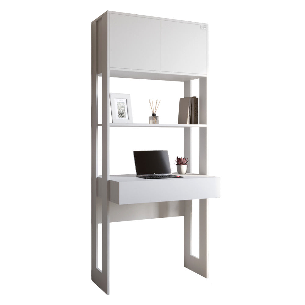 Модуль-2 стеллаж со столом и полками LION Нобу Нимфея Альба (LION-042448) ТОП