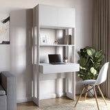 Модуль-2 стеллаж со столом и полками LION Нобу Нимфея Альба (LION-042448) ТОП