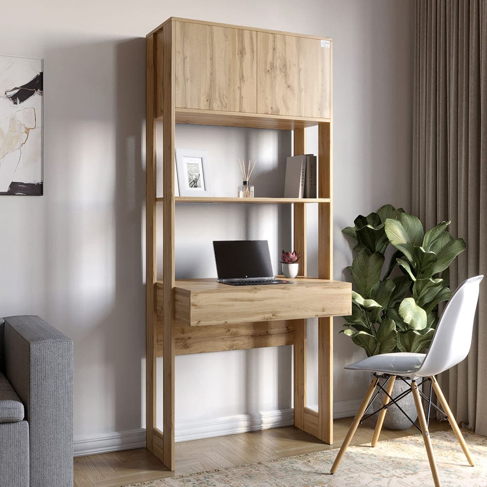 Модуль-2 стеллаж со столом и полками LION Нобу Дуб Аппалачи (LION-042422)