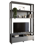 Модуль-4 стеллаж с полками и тумбой под ТВ LION Нобу Антрацит (LION-042237)