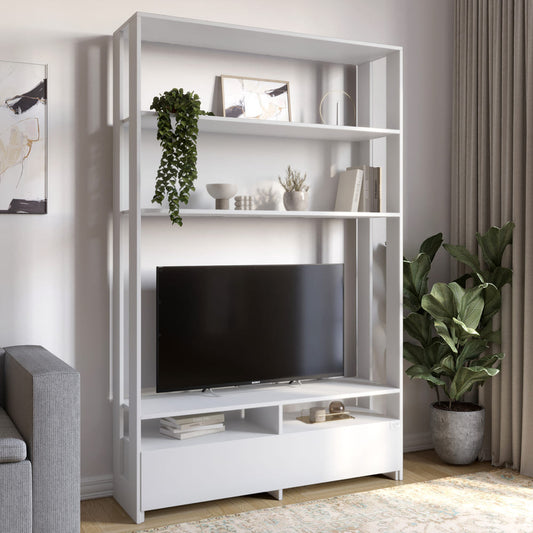 Модуль-4 стеллаж с полками и тумбой под ТВ LION Нобу Нимфея Альба (LION-042434)