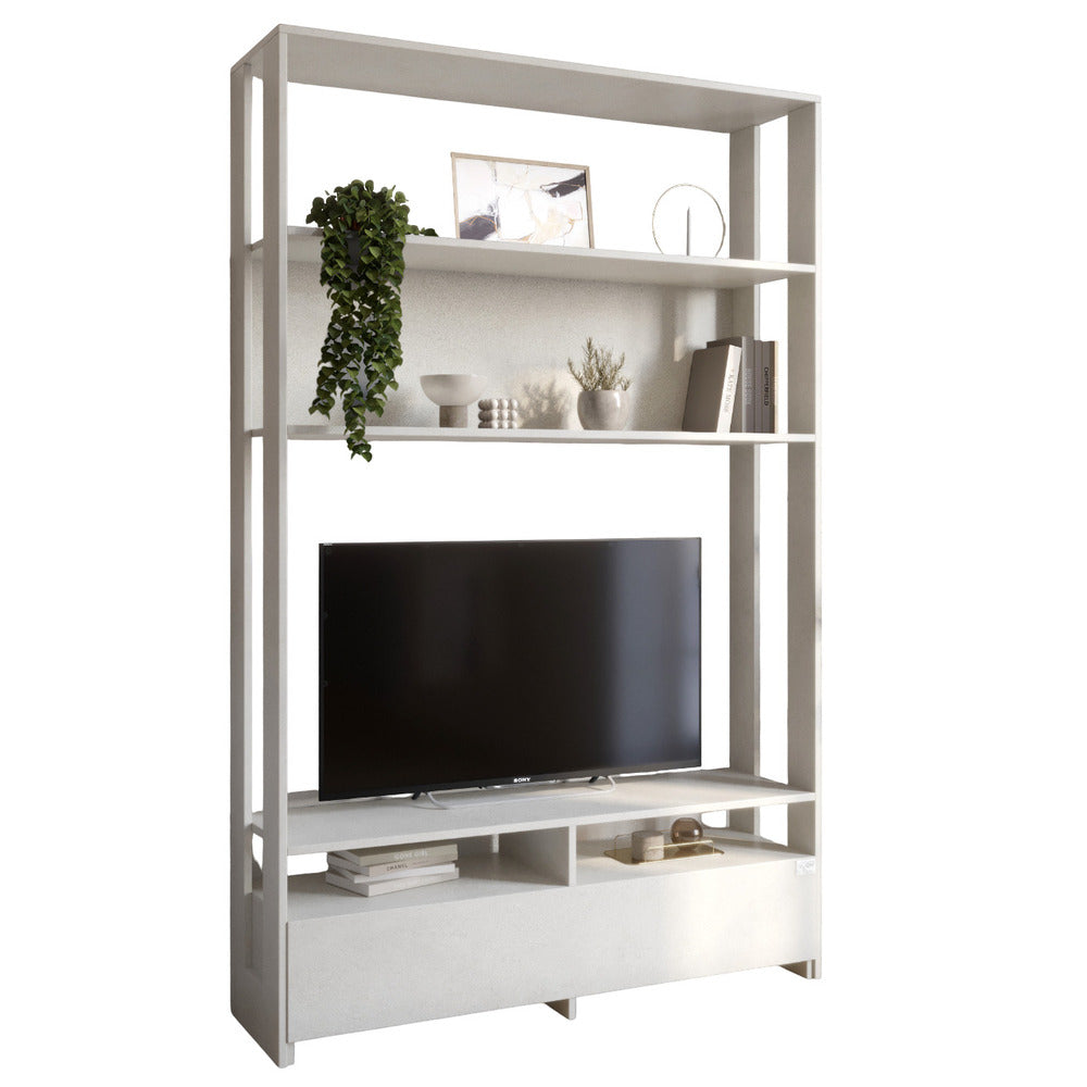 Модуль-4 стеллаж с полками и тумбой под ТВ LION Нобу Бетон Style (LION-042425)