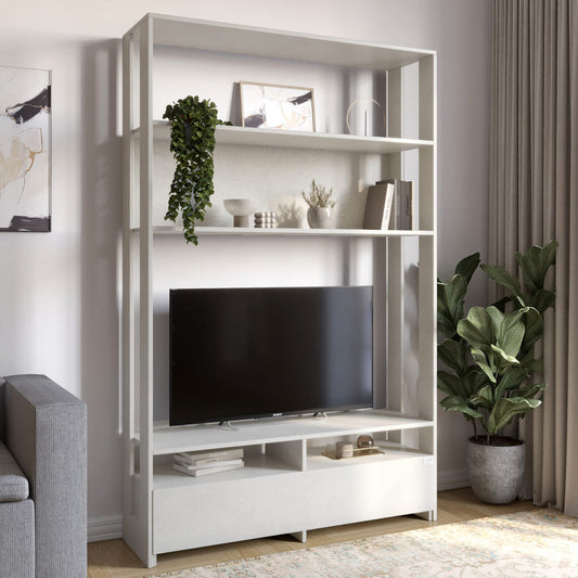 Модуль-4 стеллаж с полками и тумбой под ТВ LION Нобу Бетон Style (LION-042425)