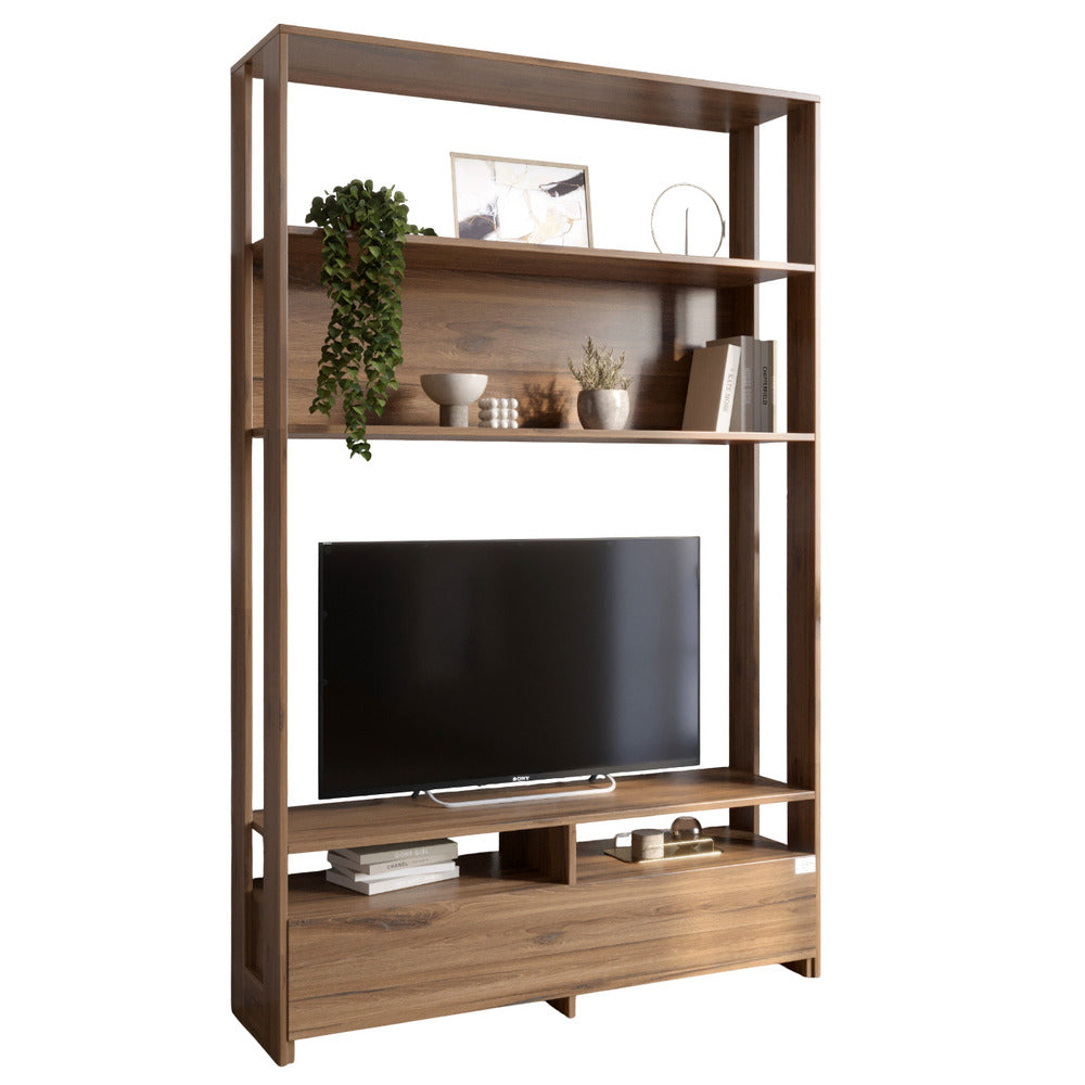 Модуль-4 стеллаж с полками и тумбой под ТВ LION Нобу Дуб Ливорно (LION-042429)