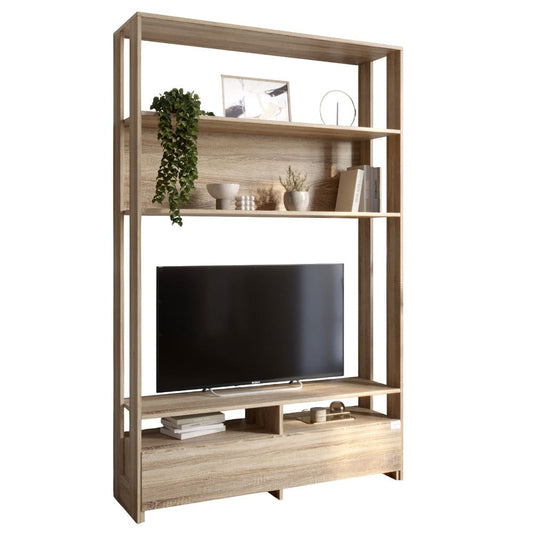 Модуль-4 стеллаж с полками и тумбой под ТВ LION Нобу Дуб Сонома трюфель (LION-042431)