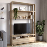 Модуль-4 стеллаж с полками и тумбой под ТВ LION Нобу Дуб Сонома трюфель (LION-042431)