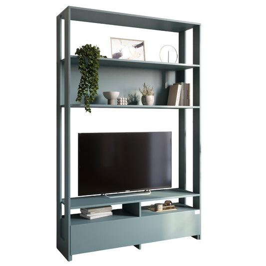 Модуль-4 стеллаж с полками и тумбой под ТВ LION Нобу Гранит серый (LION-042432)