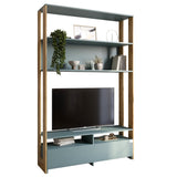 Модуль-4 стеллаж с полками и тумбой под ТВ LION Нобу Гранит серый/Дуб Артизан (LION-042439)