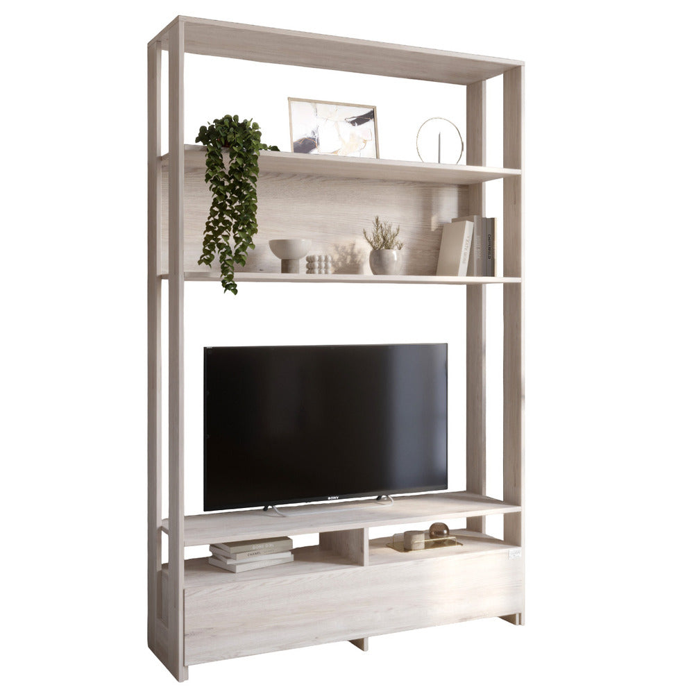 Модуль-4 стеллаж с полками и тумбой под ТВ LION Нобу Самоа дымчатый (LION-042436)