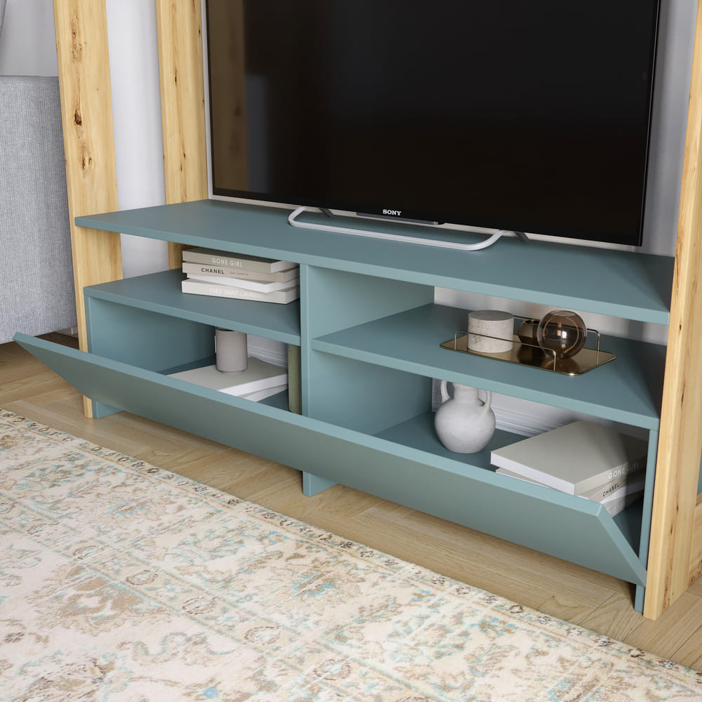 Модуль-4 стеллаж с полками и тумбой под ТВ LION Нобу Кашемир (LION-042433)