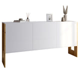 Комод-2 3-дверный LION Нобу 160х34х80 см Нимфея Альба/Дуб Артизан (LION-042382)