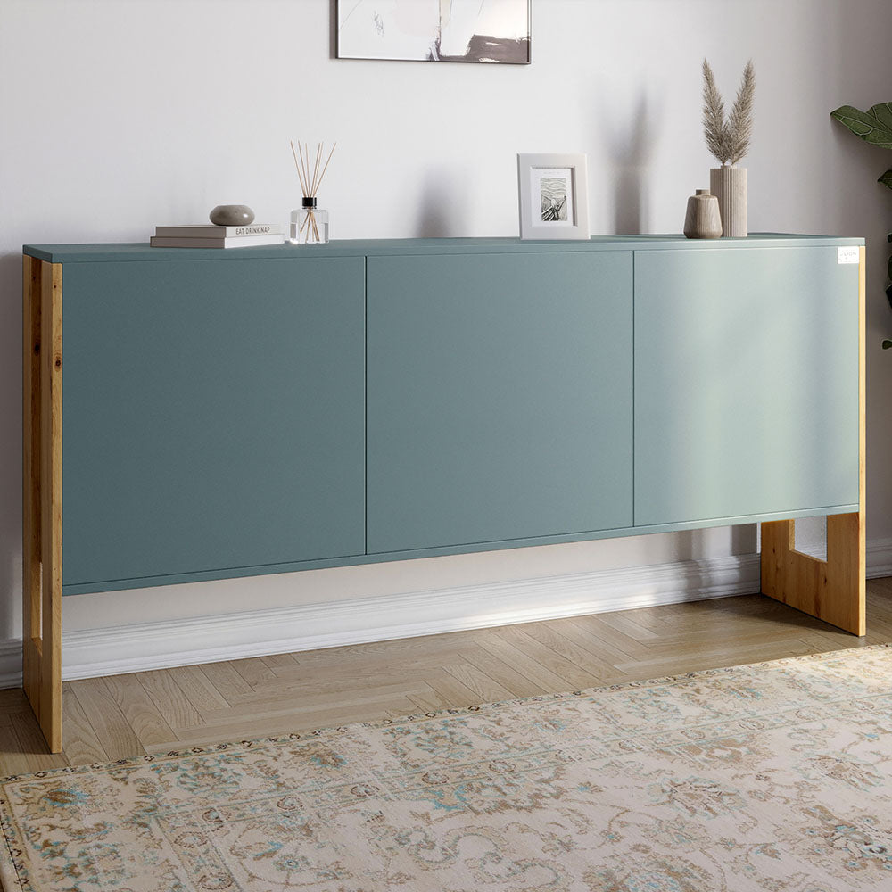 Комод-2 3-дверный LION Нобу 160х34х80 см Гранит серый/Дуб Артизан (LION-042381)