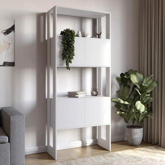 Модуль-5 стеллаж полки с фасадами LION Нобу Нимфея Альба (LION-042250)