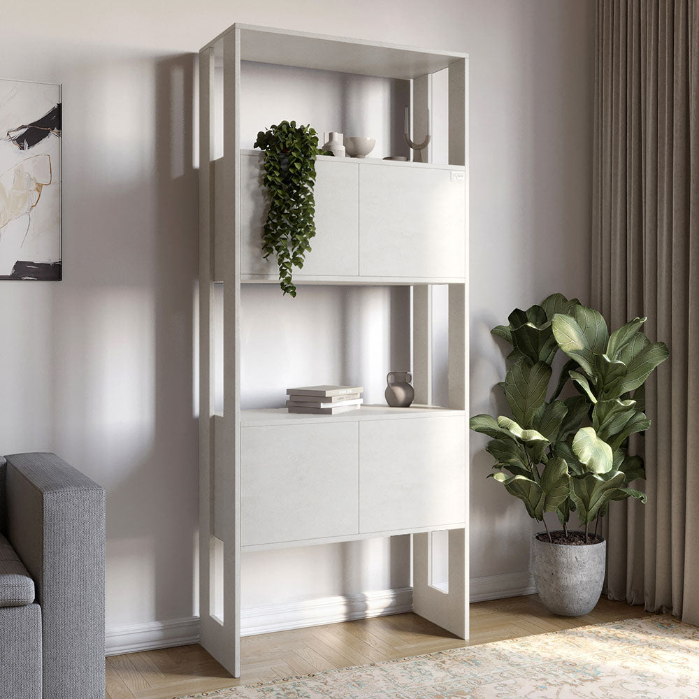 Модуль-5 стеллаж полки с фасадами LION Нобу Бетон Style (LION-042240)