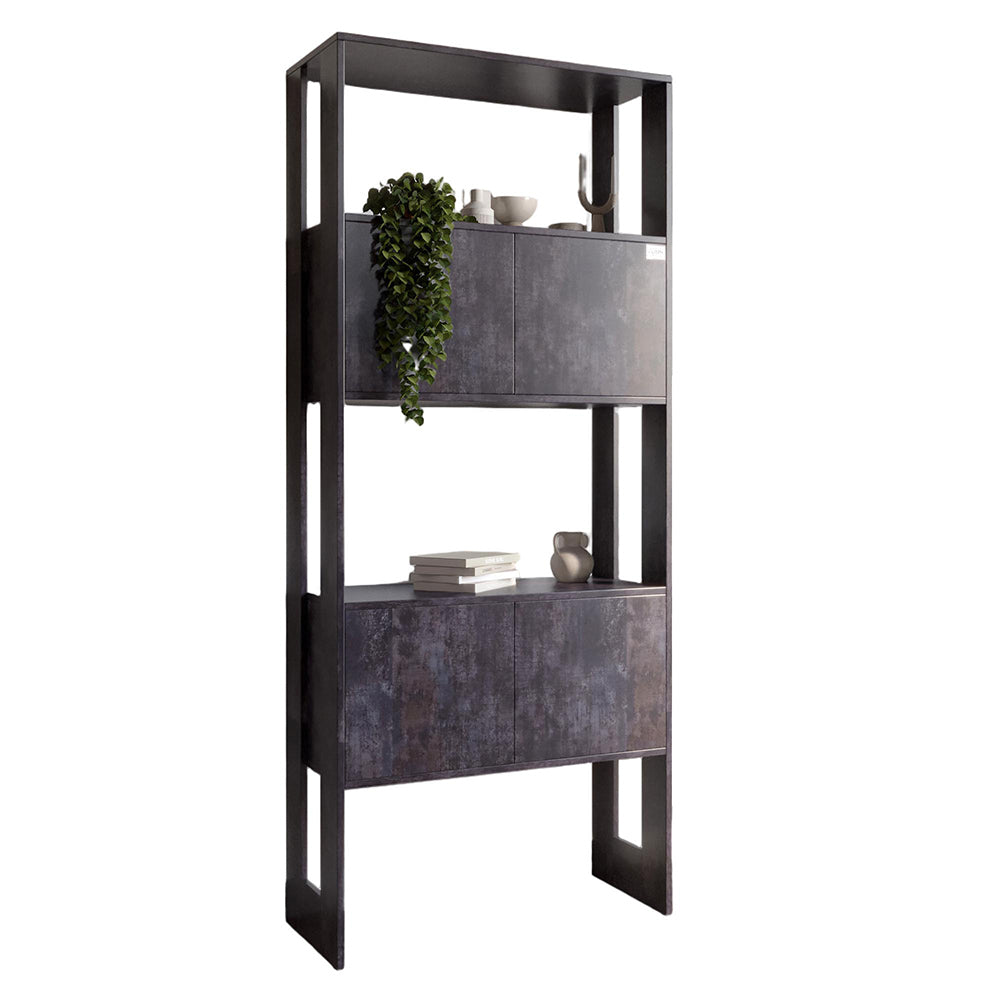 Модуль-5 стеллаж полки с фасадами LION Нобу Бетон темный (LION-042242)