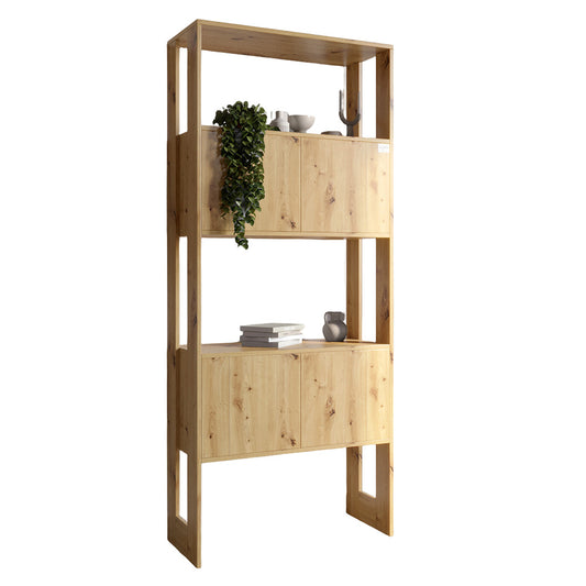 Модуль-5 стеллаж полки с фасадами LION Нобу Дуб Артизан (LION-042244)