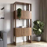 Модуль-5 стеллаж полки с фасадами LION Нобу Дуб Ливорно (LION-042245)