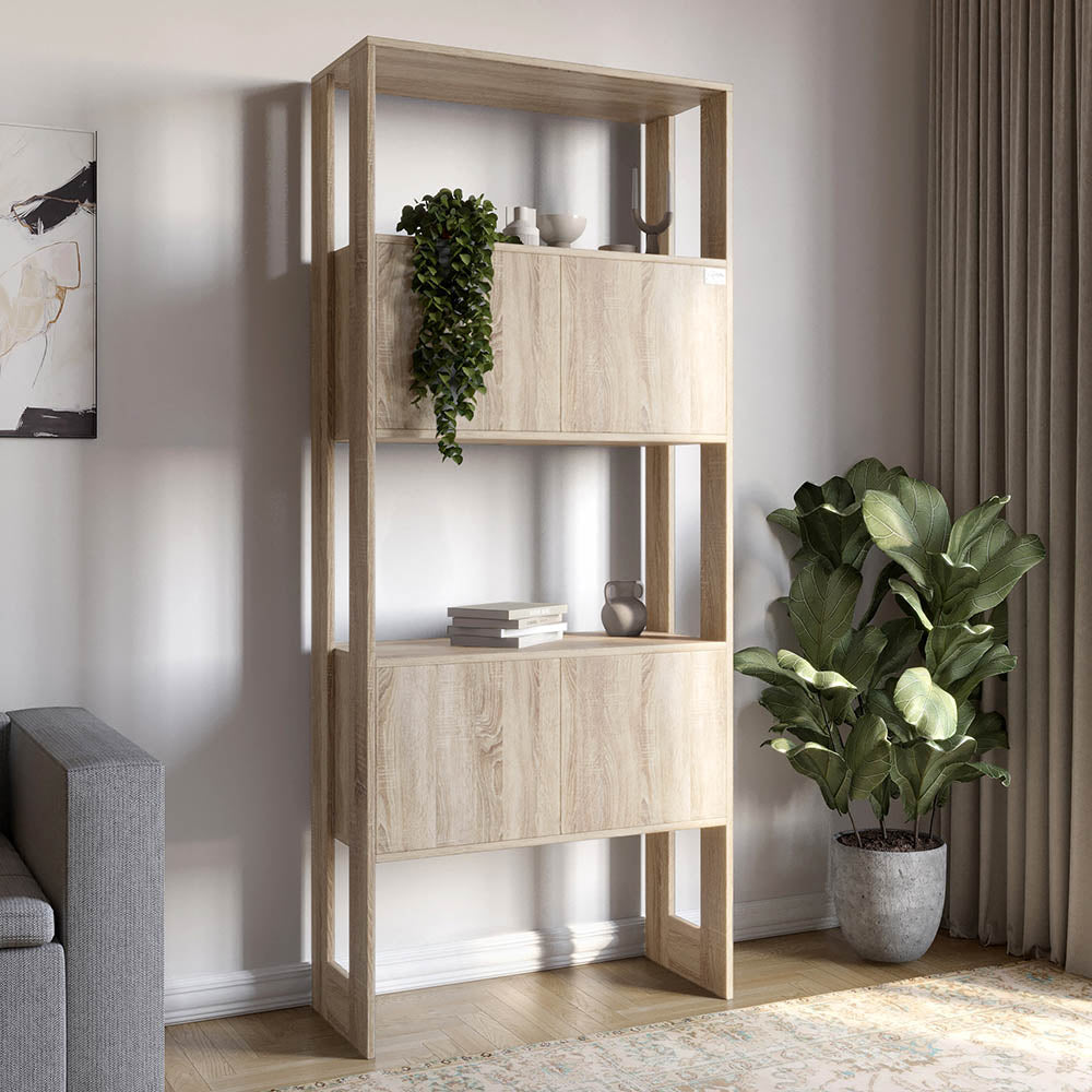 Модуль-5 стеллаж полки с фасадами LION Нобу Дуб Сонома (LION-042246)