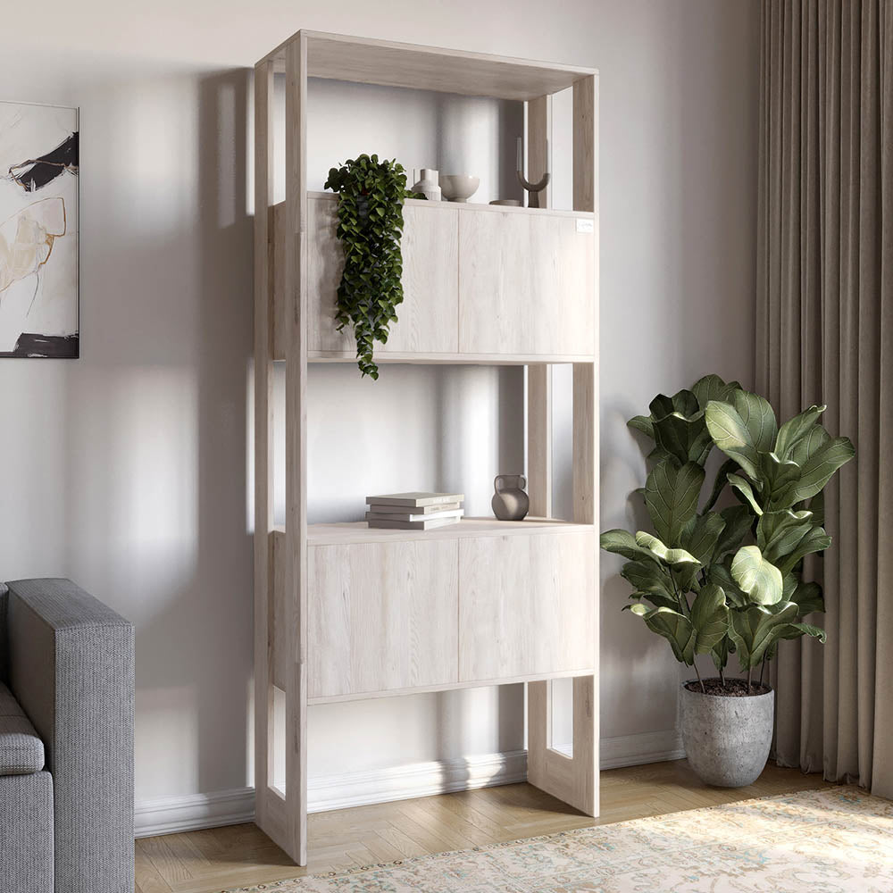 Модуль-5 стеллаж полки с фасадами LION Нобу Самоа дымчатый (LION-042252)