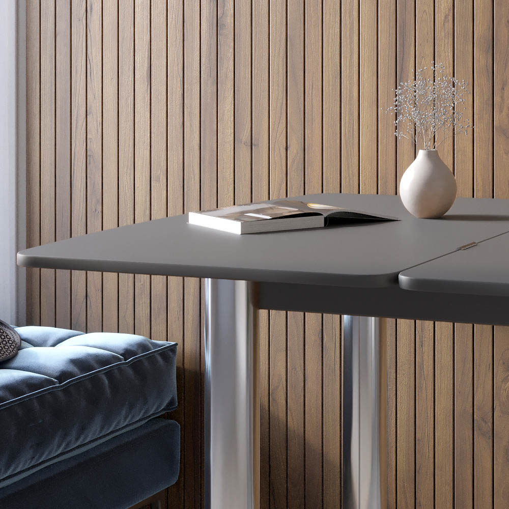 Обеденный стол раскладной LION Нота Мини Бетон Style 60x70/70x120 (LION-041291)