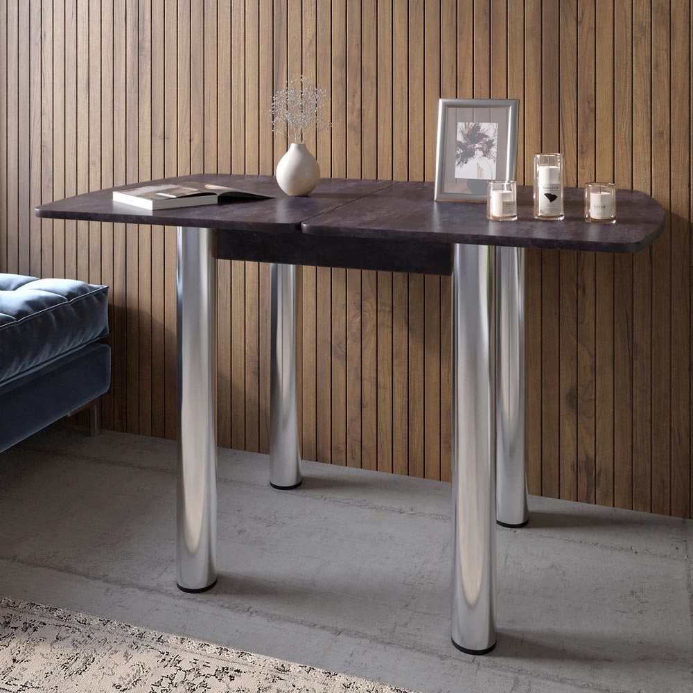 Обеденный стол раскладной LION Нота Мини Бетон темный 60x70/70x120 (LION-041292)