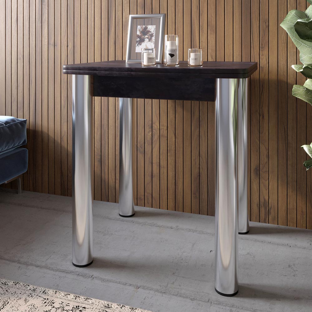 Обеденный стол раскладной LION Нота Мини Бетон темный 60x70/70x120 (LION-041292)