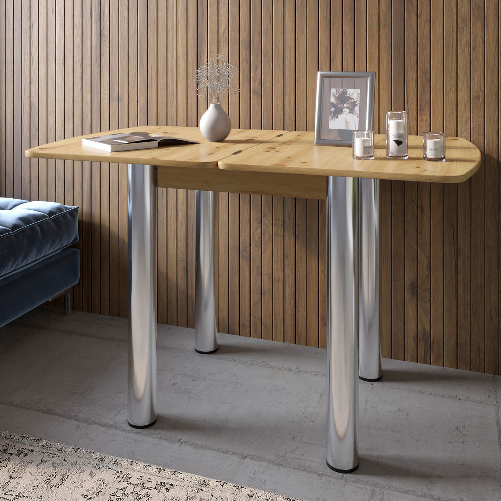 Обеденный стол раскладной LION Нота Мини Дуб Артизан 60x70/70x120 (LION-041295)