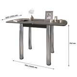 Обеденный стол раскладной LION Нота Мини Гранит серый 60x70/70x120 (LION-041293)