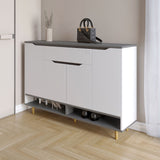 Тумба для обуви в прихожуюLION Салливан Тумба-2 Нимфея Альба (белый)/Антрацит (LION-041139)