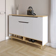 Тумба для обуви в прихожуюLION Салливан Тумба-2 Нимфея Альба (белый)/Дуб Артизан (LION-041132)