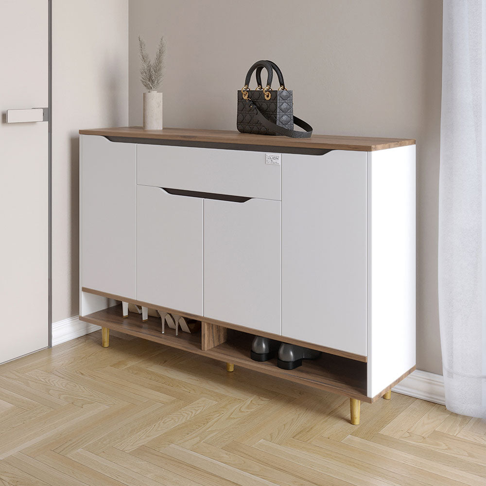 Тумба для обуви в прихожуюLION Салливан Тумба-2 Нимфея Альба (белый)/Дуб Ливорно (LION-041133)